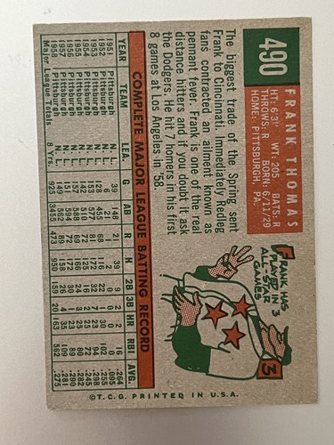 1959 Topps Baseball Singoli - Numeri 400-506 - Scegli la tua carta - Aggiorna il tuo set- - Foto 433 di 501