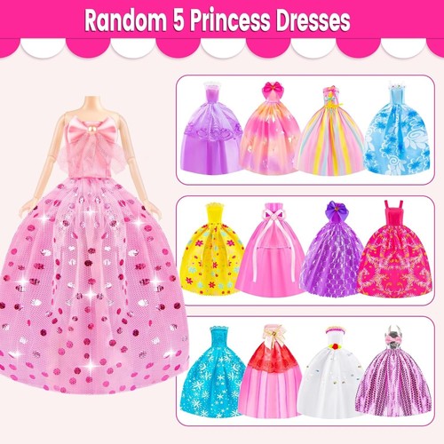 Imaginative Play Delight: 110-Piece Doll Clothes & Accessories for Little Girls - Picture 4 of 9