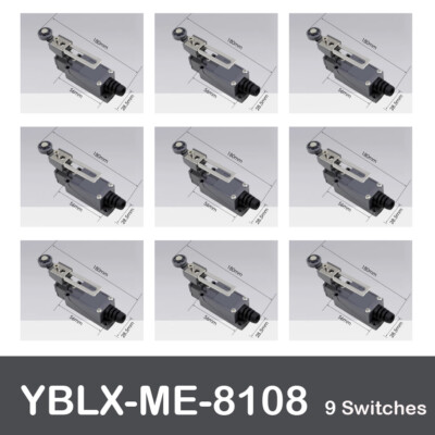 9Pcs Limit Switches YBLX-ME-8108 Self-Reset Adjustable Swivel Arm Travel Switch
