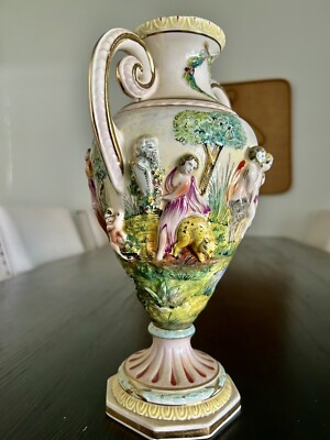 Vintage Italian Capodimonte Large Porcelain Vase W/ Handles | eBay