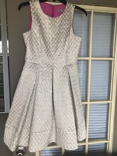 Women’s ELIZA J Gold Metallic Cocktail Dress Gown Sz 4P