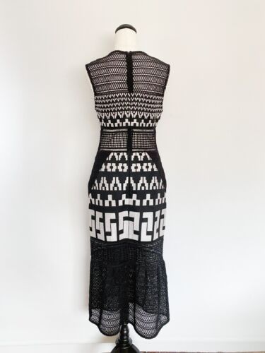 ELLIATT embroidered lace Venture formal party bodycon midi dress / sz S - Picture 5 of 8