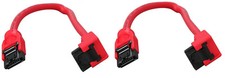 2x 27" Inch 70cm Red SATA 3 III Round SSD Data Cable Straight to Rt Angle OK3468
