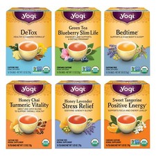 Yogi Tea Favorites Variety Sampler - 16 Bags per Pack 6 Packs - Organic Tea G...