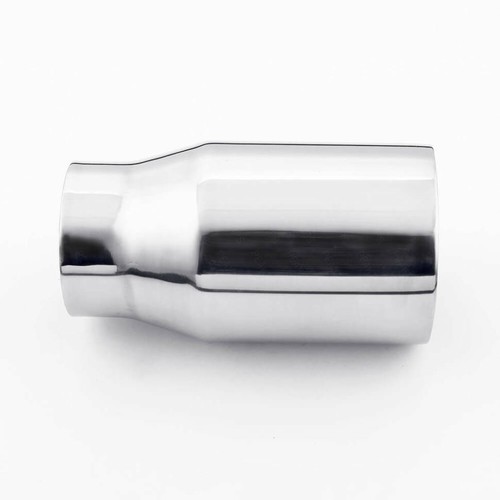 3" Inlet Exhaust Tailpipe Tip 4" Out Straight Cut 7" Length Stainless Steel - Picture 5 of 6