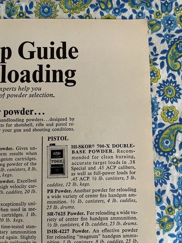 Vintage 1966 DuPont Hand loading Powders Gun Powder Print Ad - Picture 3 of 7