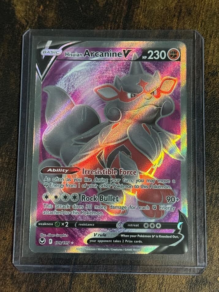Hisuian Arcanine V 179/195 Silver Tempest Full Art Ultra Rare Pokemon TCG NM