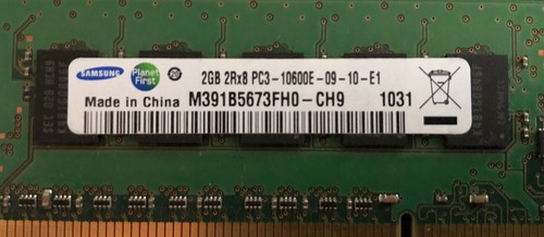 Samsung Speicher RAM memory 2gb 2xrx8 Pc3 10600e 1 Stück - Bild 3 von 3