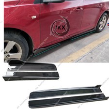 Carbon Fiber Universal Fit Side Skirt Extension Lip PP Bottom Line Valance 4PCS