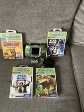 Leap Frog Leapster Hand Held Gaming System W/AC Adapter  5 Games Tested- Works.