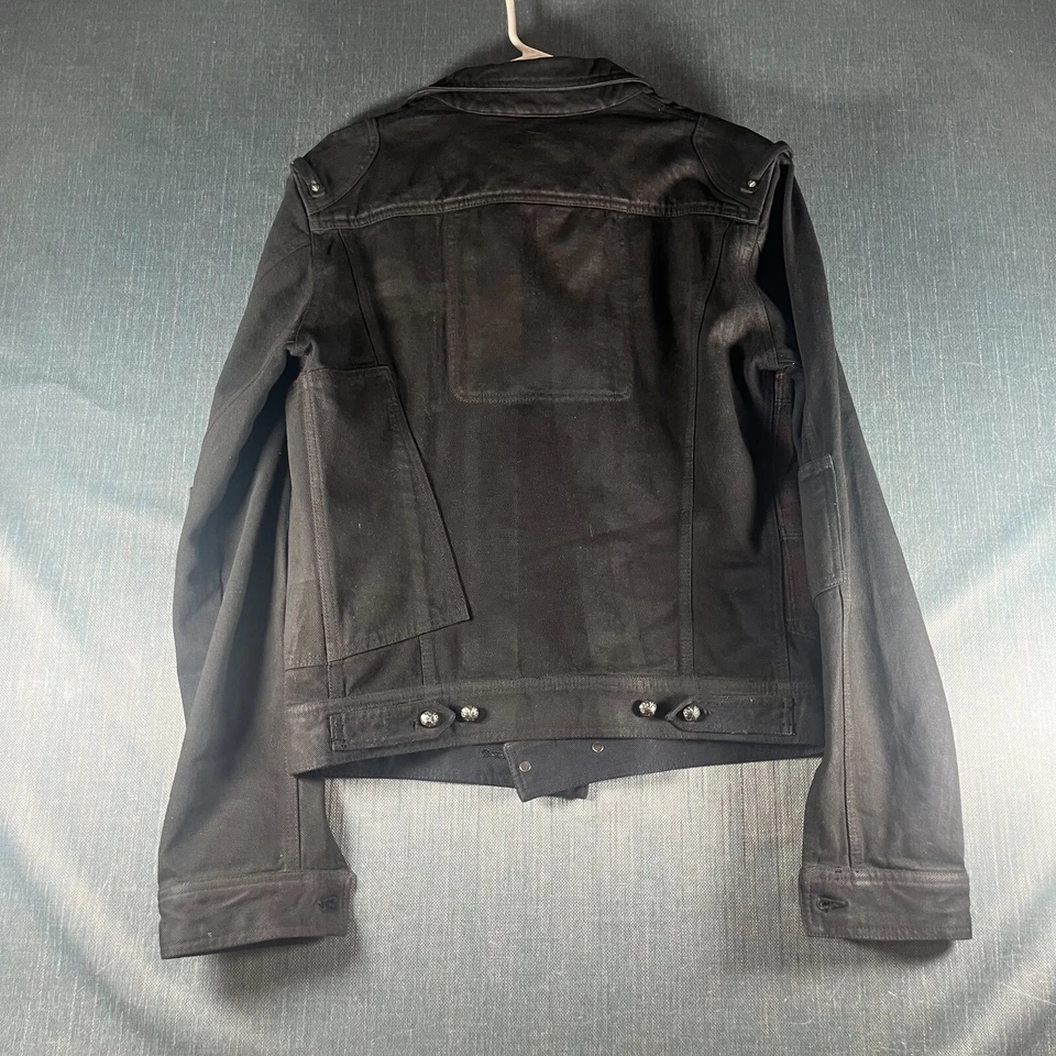 Chaqueta Versus Mujer Talla 34 Negra Denim Bolsillos Cuello Manga Larga Cremallera Completa Foto 4 de 4