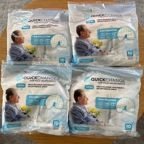 40 Count QuickChange Male Urine Management Wrap Bag Incontinence Quick