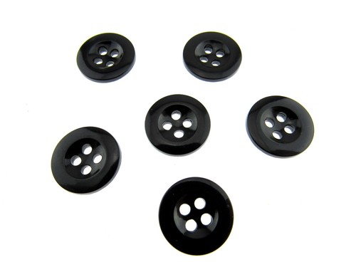 Round Black Four Hole Trouser Buttons - 18mm (CM101) - Picture 7 of 15
