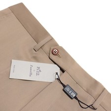 Zanella NWT Dress Pants Size 35 US Pn12 In Solid Beige Wool Blend