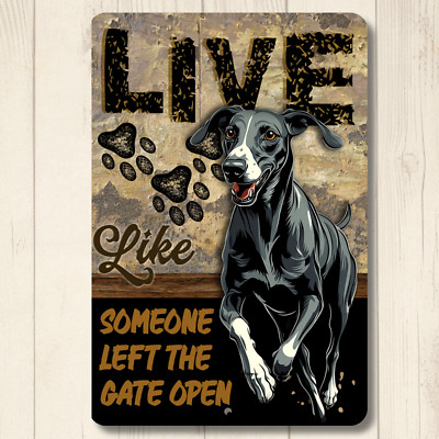 Great Dane Sign Live Like Someone Left Gate or Door Open dog metal wall art