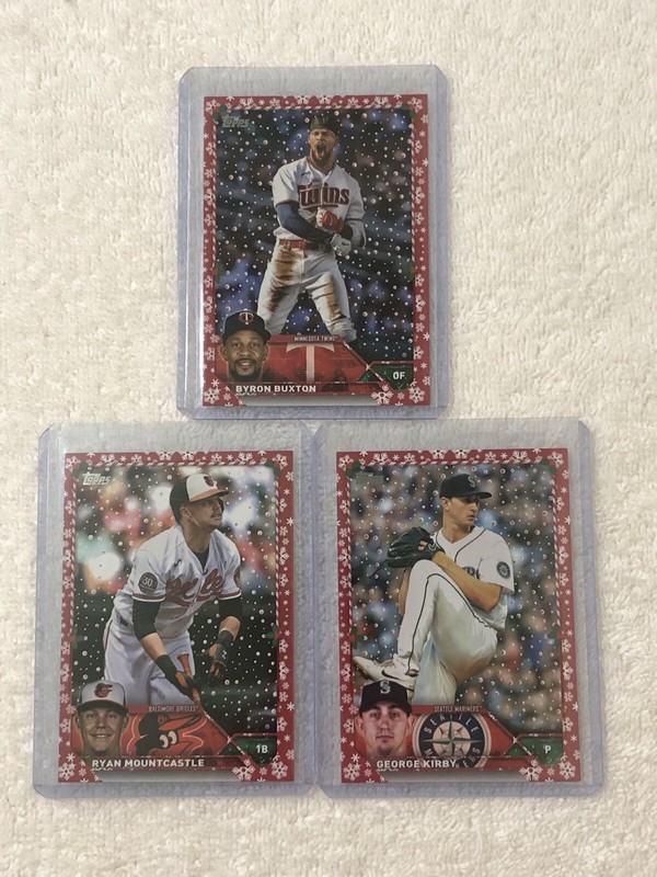 (Lot Of 3) 2023 Topps Holiday Red Metallic /99 Mountcastle Buxton Kirby 😀