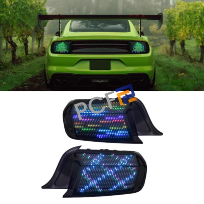 Fits Ford Mustang RGB LED Flow Steering Digital Dot Pattern Tail Light Assembly