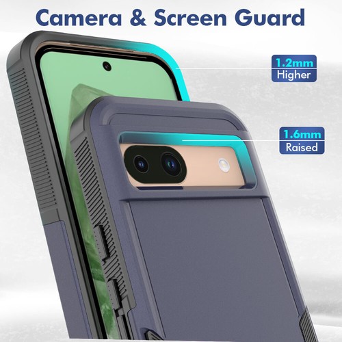 Coque Pour Google Pixel 8a Couverture De Téléphone Robuste (Bleu) Blue - Photo 2 sur 5