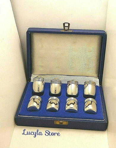 Vintage 1969 Eugen Ferner STERLING SILVER 925 SET 8 SALT & PEPPER SHAKERS inBOX - Picture 3 of 12