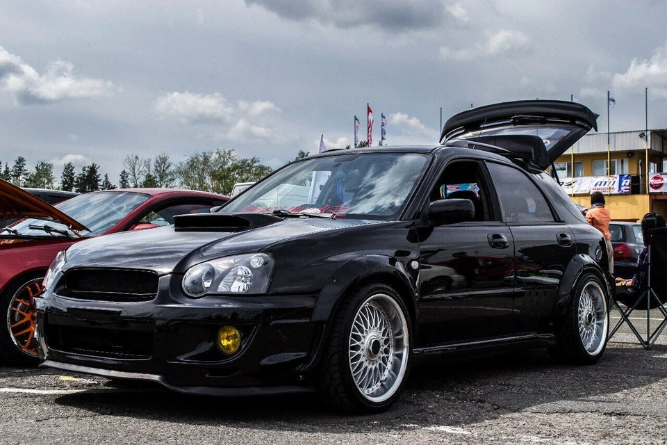 PARA SUBARU IMPREZA 2004-2007 ESTILO KARLTON JDM GUARDABARROS LLAMARADAS FIBRA DE VIDRIO (6 PIEZAS) Foto 2 de 4