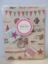 new - Cavallini Wrap pack - Celebrations - 4 sheets wrapping paper , 4 tags etc