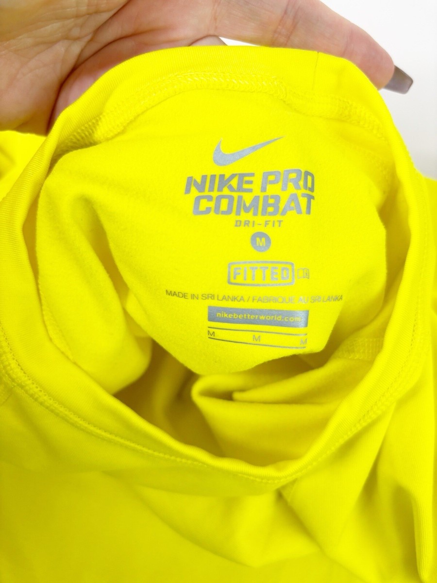 Nike Pro Combat Dri-FIT セットアップXL 紫/黄 Nike Pro Combat Men Medium Dri Fit Yellow Long Sleeve Fitted