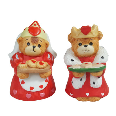 Lucy & Me Valentine King & Queen Bear Figurines with Heart Cookies