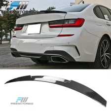 Fits 19-25 BMW 3-Series G20 Sedan M4 Style ABS Trunk Spoiler Carbon Fiber Print