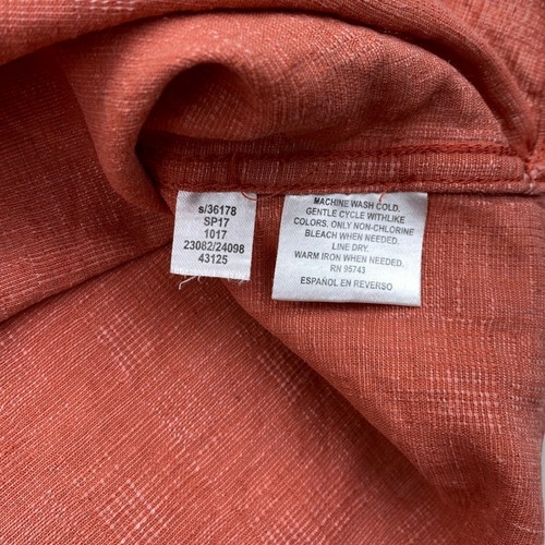Camisa Tasso Elba Para Hombres Extra Grande Seda Lino Roja Texturizada Hawaiian Island Resort - Imagen 7 de 13