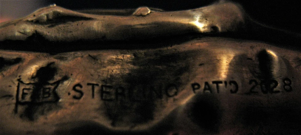 Espejo de mano antiguo victoriano marcado Foster & Bailey Sterling # 2028 Foto 4 de 4