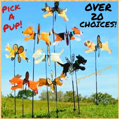 PUPPY DOG  & CAT PETITE WIND SPINNERS PREMIER DESIGN  PICK-A-PUP 20+ CHOICES!!