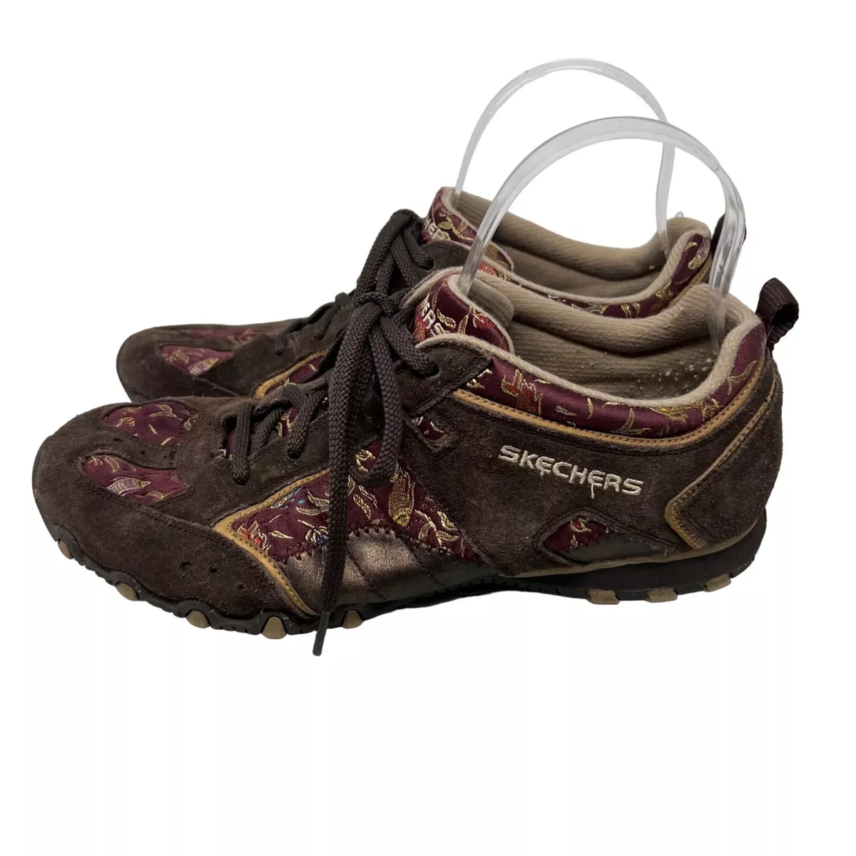 Skechers embroidered lace up sneakers sale