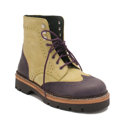 Oxygen Chunky Brogue Lace Up Boot Berlin Apple/Purple Size 36 (UK 3) RRP £95