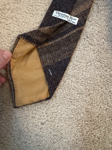 Vintage 1980s Christian Dior Monsieur Tweed Wool Tie See Description - Picture 4 of 6