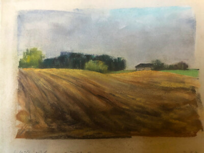 ::FRANZ EHMKE * 1928-2018 GDR PAINTER ° FRESHLY PLOUGHED FIELD NEAR LÜBARS FIELD HUT