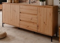 Sideboard Kommode Eiche Artisan Anrichte Wohnzimmer Schrank 179 X 87 Cm Bastia