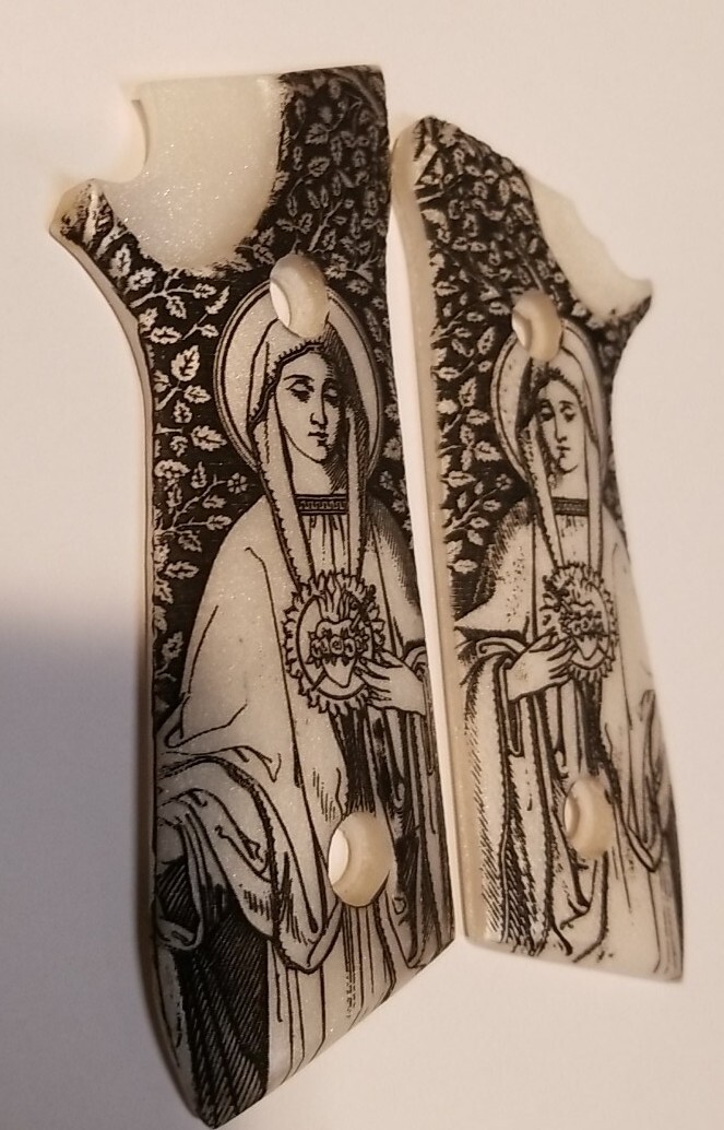 Crips☆オーダー塗装　14インチ　PT1☆ Taurus PT92, 99, 100, 101 pistol grips Virgin Mary on pearl