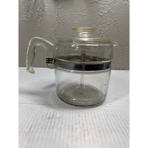 Pyrex Flameware Glass Coffee Pot Stovetop Percolator 7756 6 Cup ...