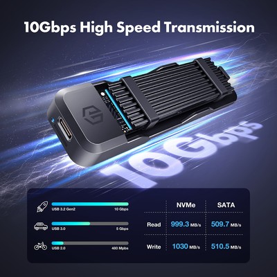 M2 SSD-Docking Station NVMe SATA USB 3.2 Gehäuseadapter 10Gbps PCIe Werkzeuglos