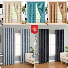 Fully Lined Pencil Pleat Luxury Jacquard Ready-Made Virginia Curtain (Pair)*