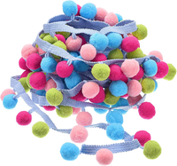 2 Pom Pom Ball Fransenborte, Band NäHen Diy BastelzubehöR FüR Heimvorhang Kleidu