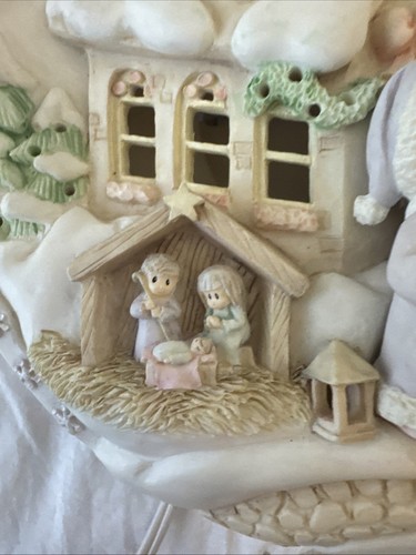 precious moments Sugar Town Light 3-d VTG 150304 Works Nativity Church Christmas - Picture 13 of 14