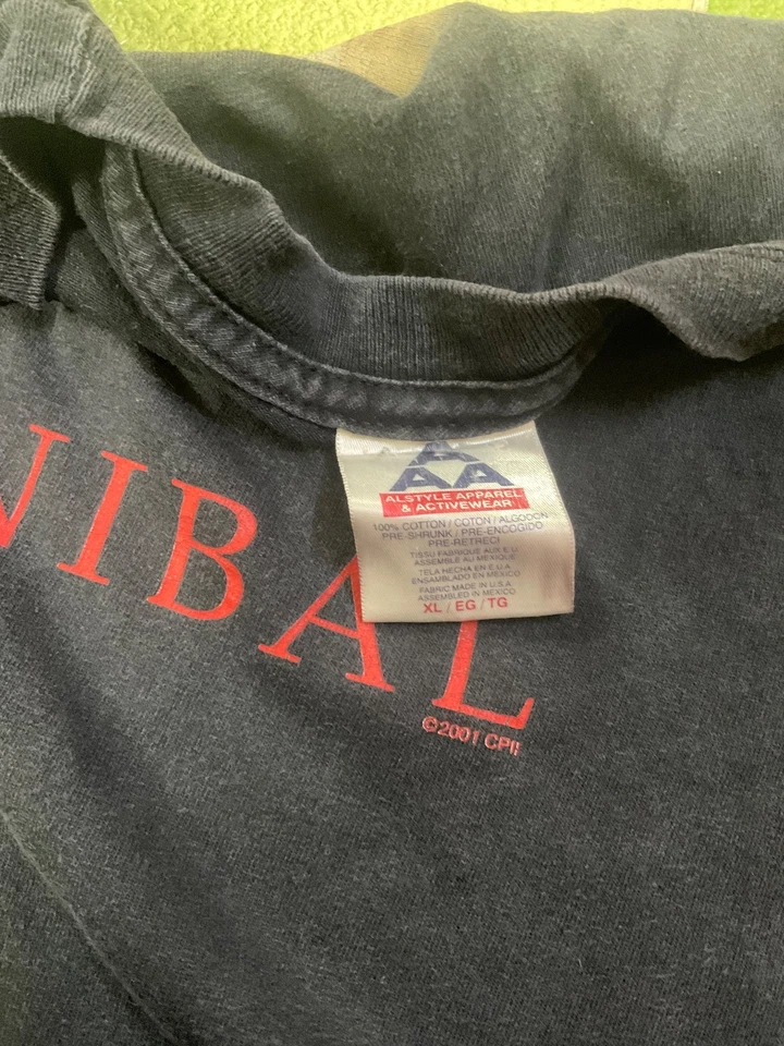 Camiseta vintage 2001 Hannibal Bon Apetite promoción de película talla XL Hannibal Lecter Foto 4 de 4