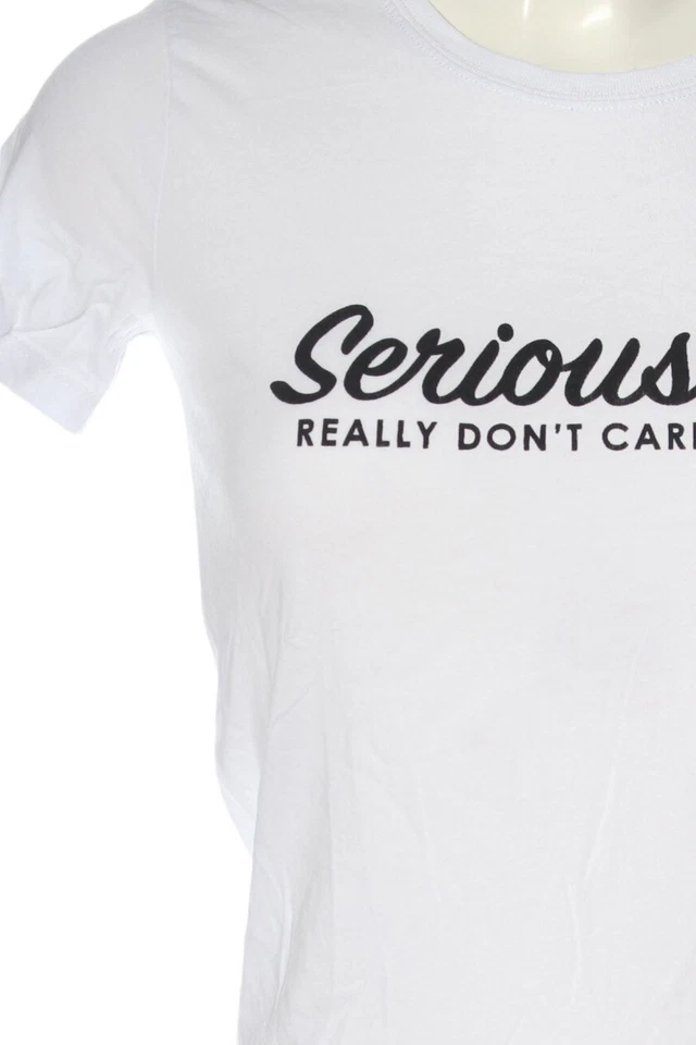 PULL & BEAR T-shirt imprimé Dames Haut T EU 36 blanc-noir style décontracté - Photo 3/4