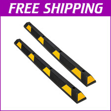 2 PCS 72" Rubber Parking Curb Heavy Duty Parking Lot Stopper Truck Floor Stopp