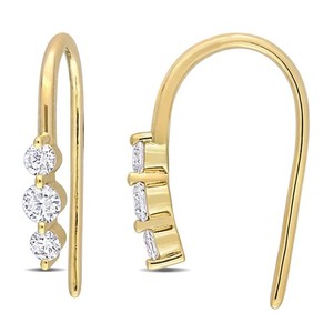 Authentic Created Forever 18k Gold Plated Silver 1/2 CT TGW Lab Created Diamond Earrings