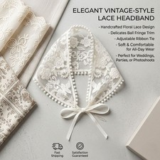 Women Woven Floral Lace Retro Triangle Headscarf Hair Wrap Bandana Head Cover