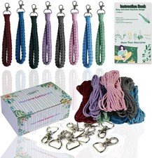 Macrame Keychain Kit Precut Cord Instructions Beginners Crafting