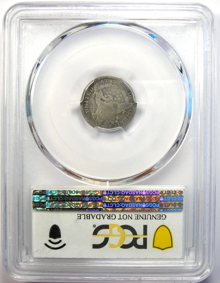 Media moneda de diez centavos busto drapeado 1801 H10C - Certificado graduación profesional detalles en muy buen estado - ¡Moneda de fecha rara! Foto 3 de 4