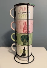 Wicked the Movie x Zak! Rack and Stack Mug Set ~ 4 Mugs 14oz ~ NIP!